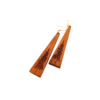 a pair of wooden earrings