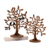 a pair of wooden earring tree holder