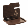 a wooden stand with a anchor on it