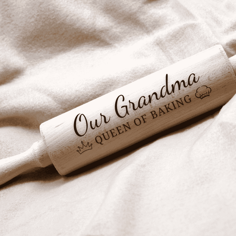 a personalized wooden dow roller