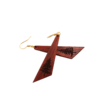 a pair of wooden earrings