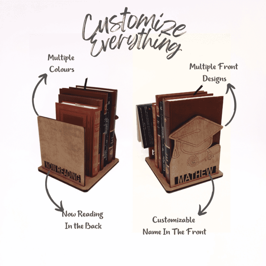 a personalised wooden book stand