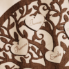 a wooden family tree with engraved hearts