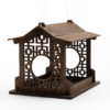 a wooden azia style bird feeder