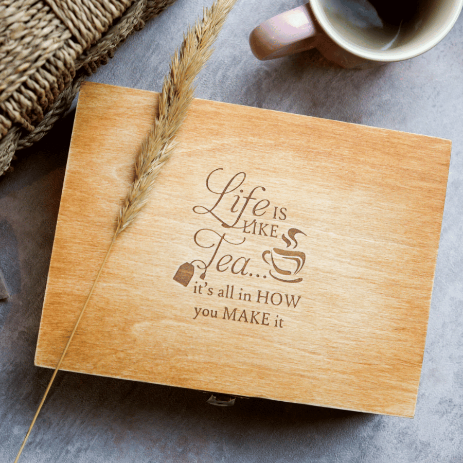 a personalized tea box gift