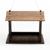 a wooden azia style bird feeder