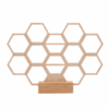 a wooden honeycomb earring holder