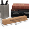 a personalized wooden nameplate with engraved name