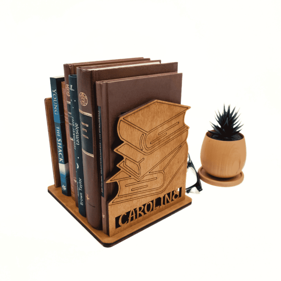 a personalised wooden book stand