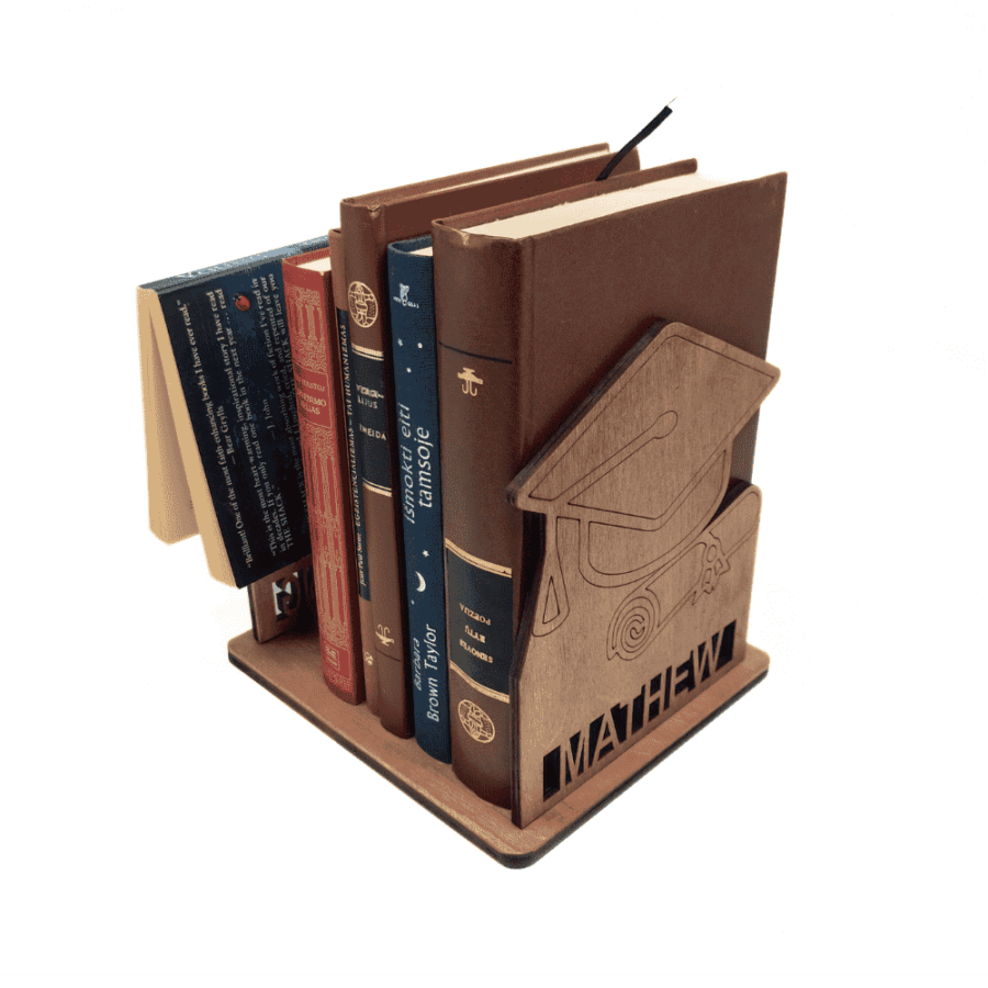 a personalised wooden book stand