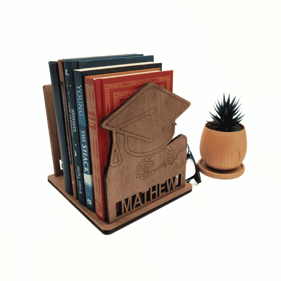 a personalised wooden book stand