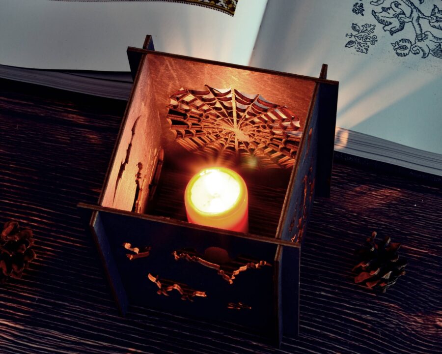 wooden haloween lantern