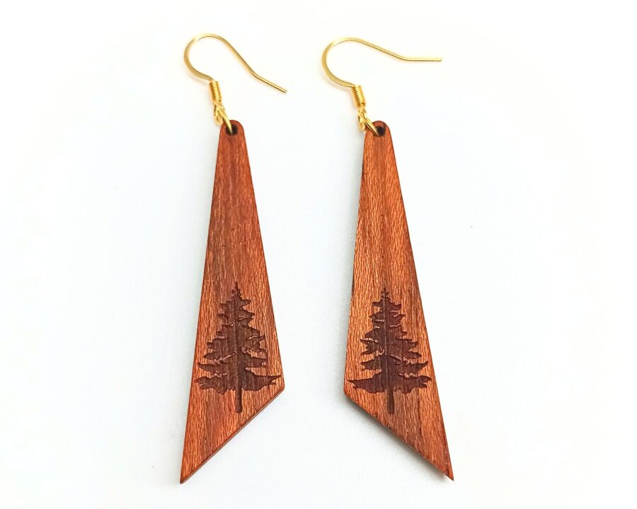 Wooden Handmade Dangle Drop Earrings