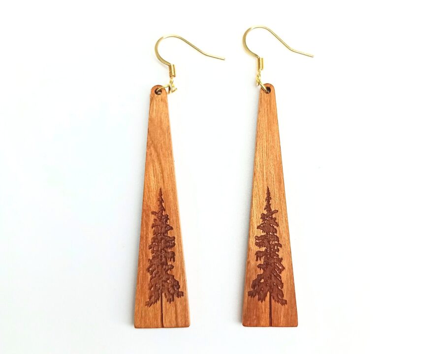 Handmade Wooden Dangle Drop Earrings