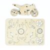 a wooden motorcycle puzzle