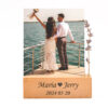 a wooden personalized photo holder