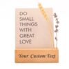 a wooden personalized photo holder