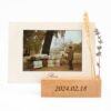 a wooden personalized photo stand