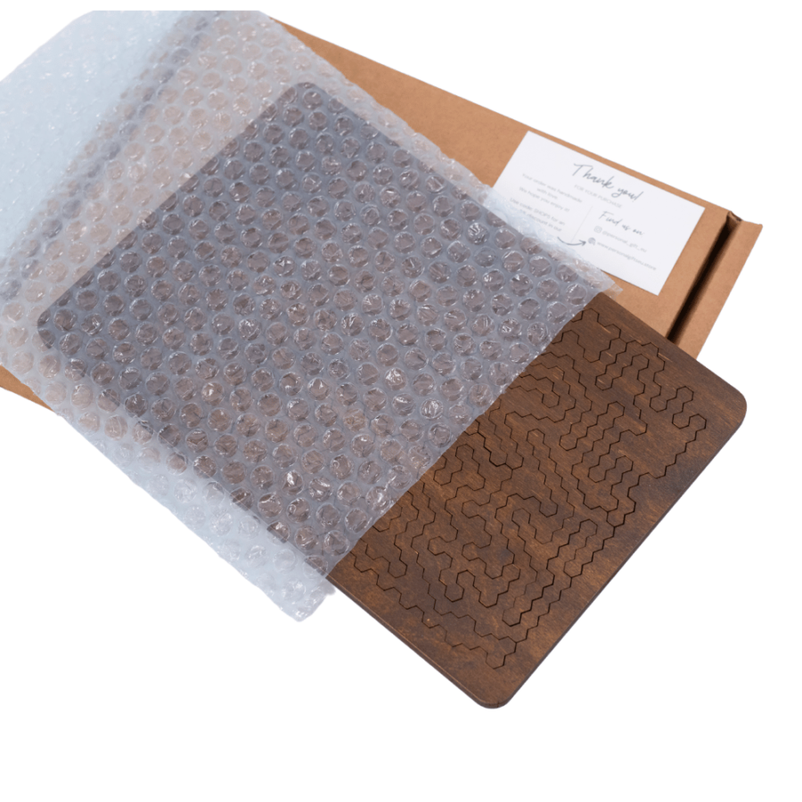 Hexagonal Tangle Puzzle – Handmade Wooden Honeycomb Puzzle Gift