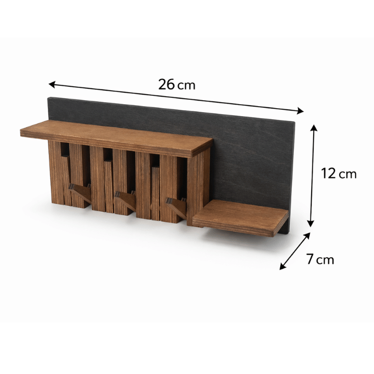 medinė raktų kabykla su lentynėle medinė raktų kabykla su lentynėle