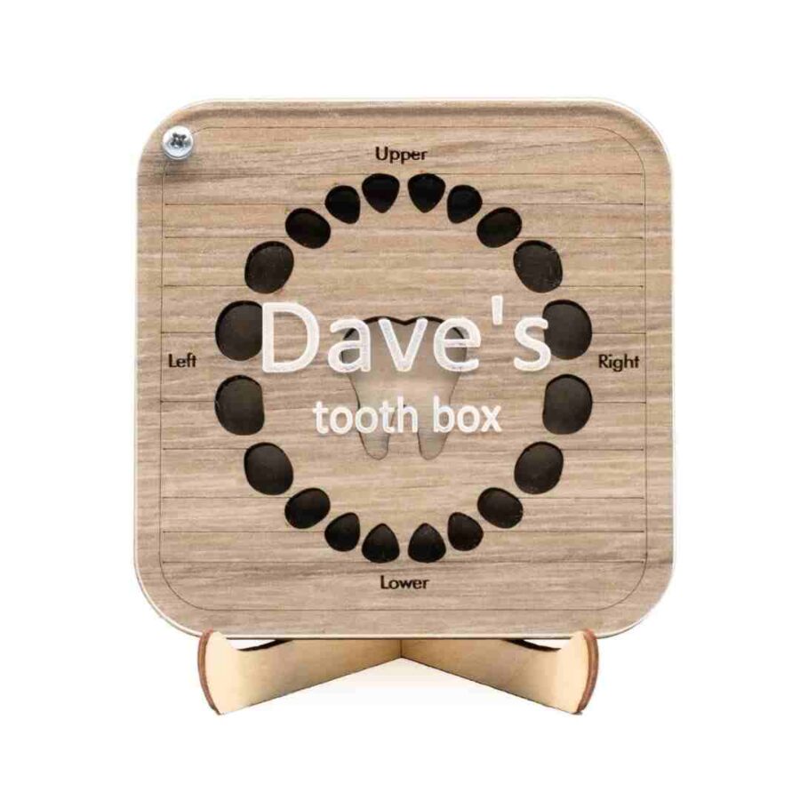 DEZ_DAN_K1.jpg Personalizuota dantukų dėžutė su graviruotu dangteliu – pieninių dantų atminimo dėžutė