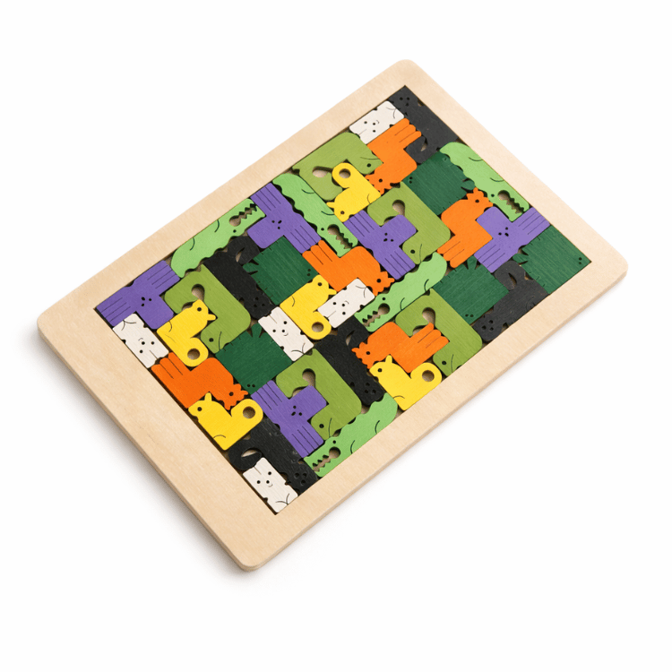 gyvunu-mozaikos-delione gyvūnų mozaikos dėlionė spalvota medinė dėlionė