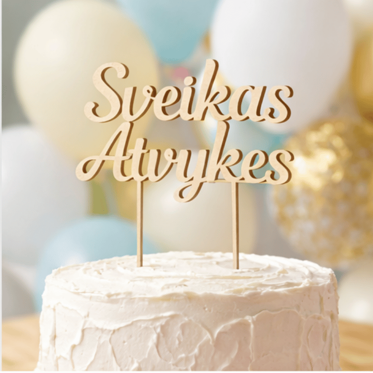 torto-papuosimas-sveikas-atvykes (2) medinis torto papuošimas sveikas atvykes krikštynoms