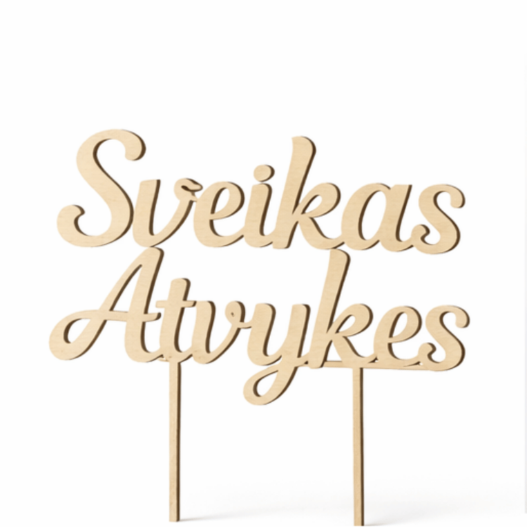 torto-papuosimas-sveikas-atvykes medinis torto papuošimas sveikas atvykes krikštynoms