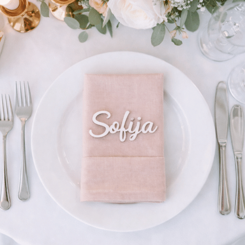 stalo kortelė su vardu vestuvių stalo dekoras