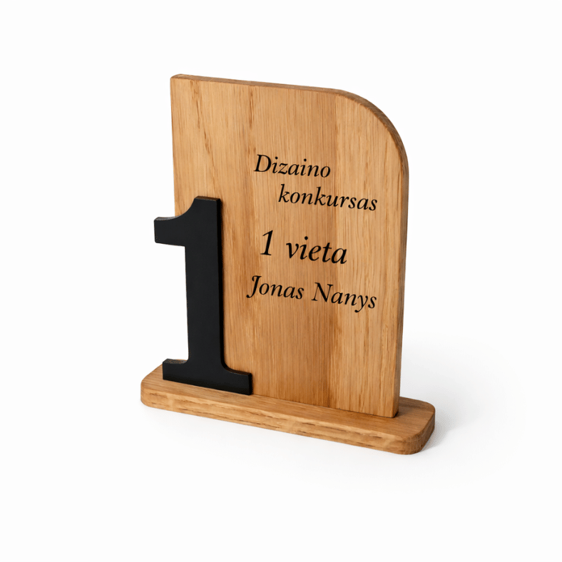 medinis apdovanojimas 1 vieta su graviravimu